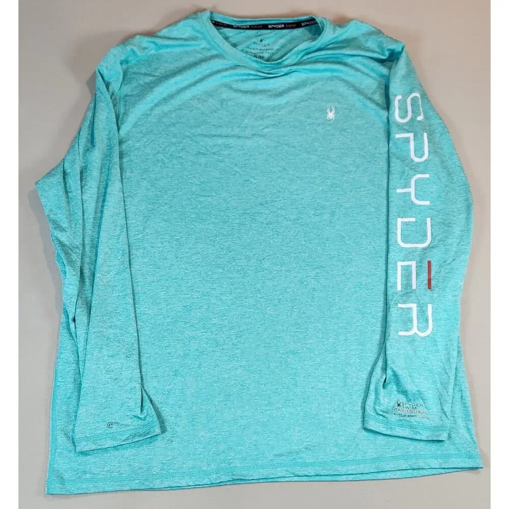 Spyder Swim Men’s XL Rash Guard UPF 50+ Long Sleeve Aqua Quick Dry